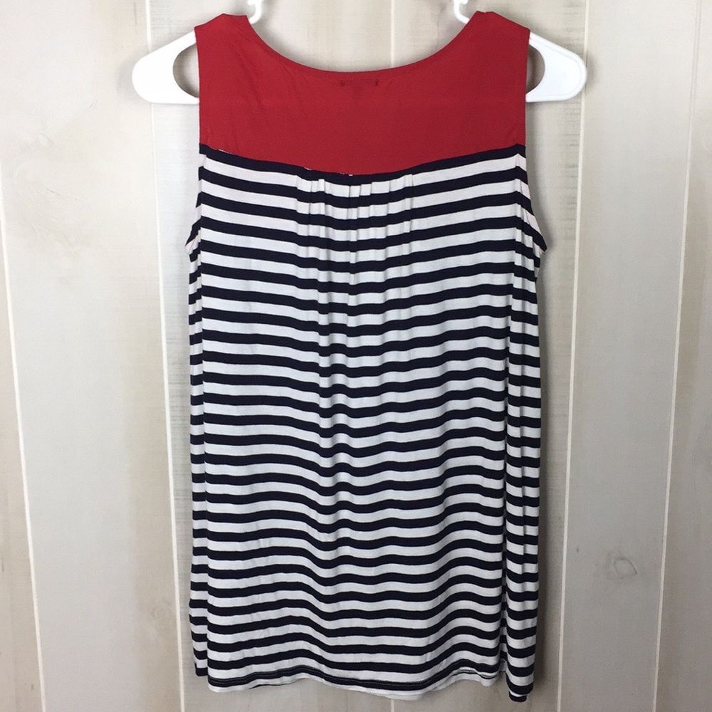 Hannah Womens Striped Embroidered Tank Top Size Small - Picture 2 of 11